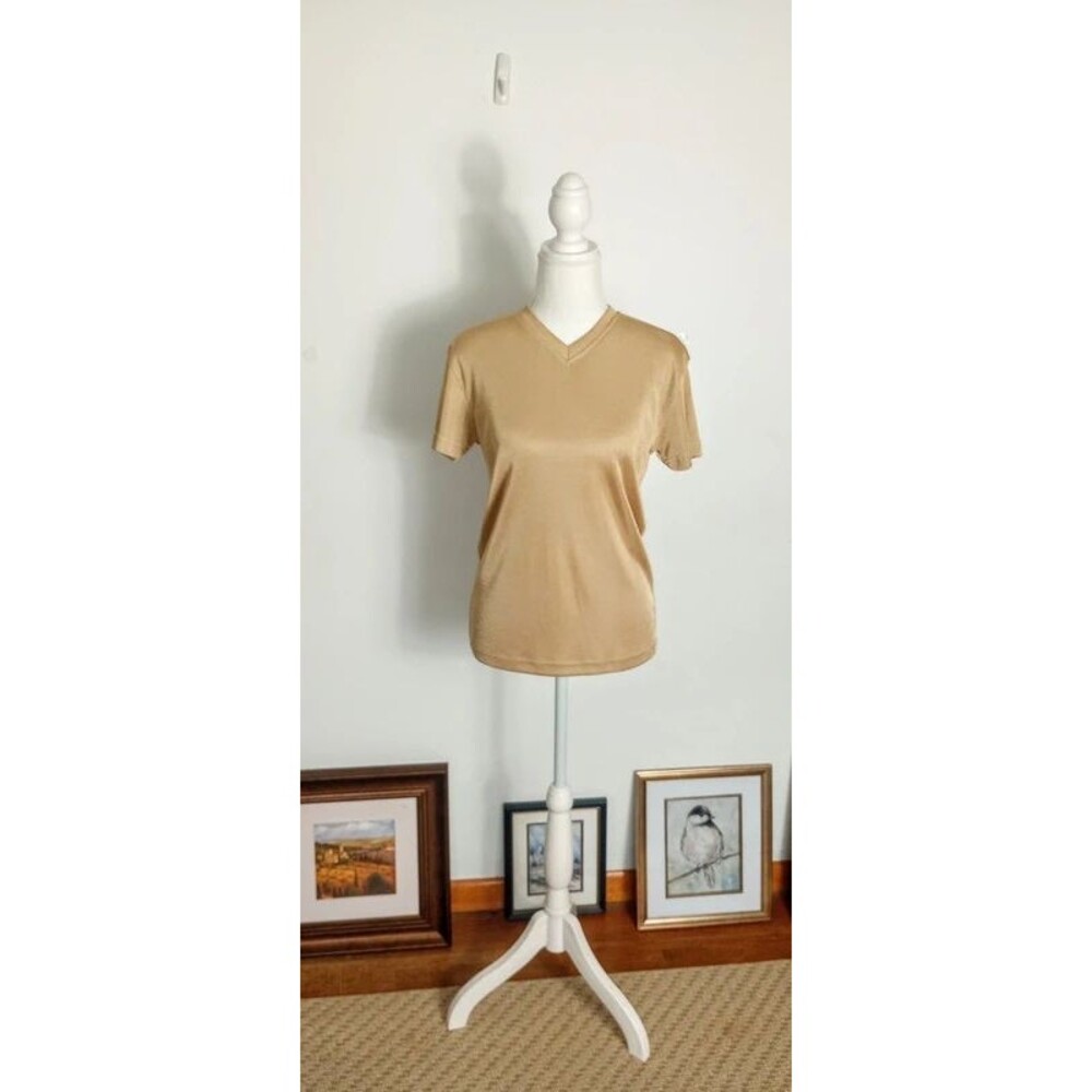 Gold Slinky Vintage V-Neck Top / Venue Led Sled